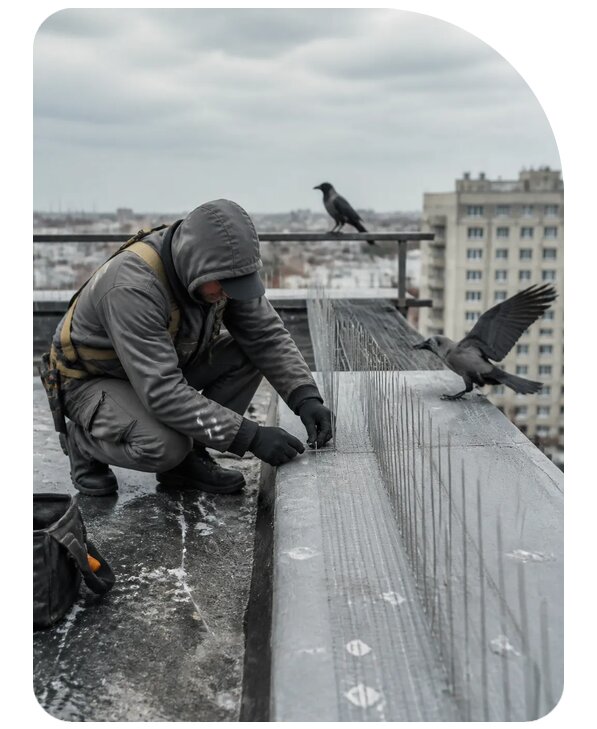 Защита от ворон под ключ в Белове по цене от 5430 р. | Сенат-Блв